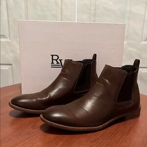 Dark Brown Leather Chelsea Boots, 8M